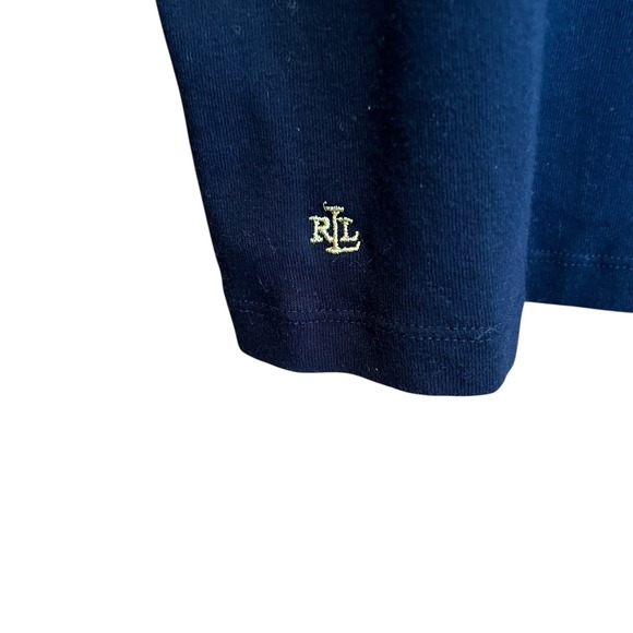 Lauren Ralph Lauren Black Lace Up Shoulder Short Sleeve Cotton Top 1X - Picture 4 of 9